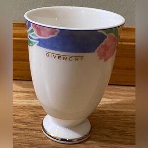 Givenchy White Cup with Blue and Pink Floral Design NWOT